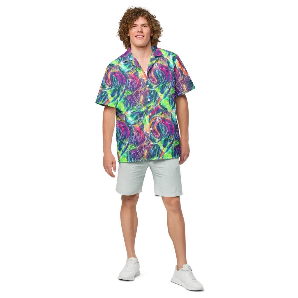Electric Chromatic Drift on Button Shirt — Front