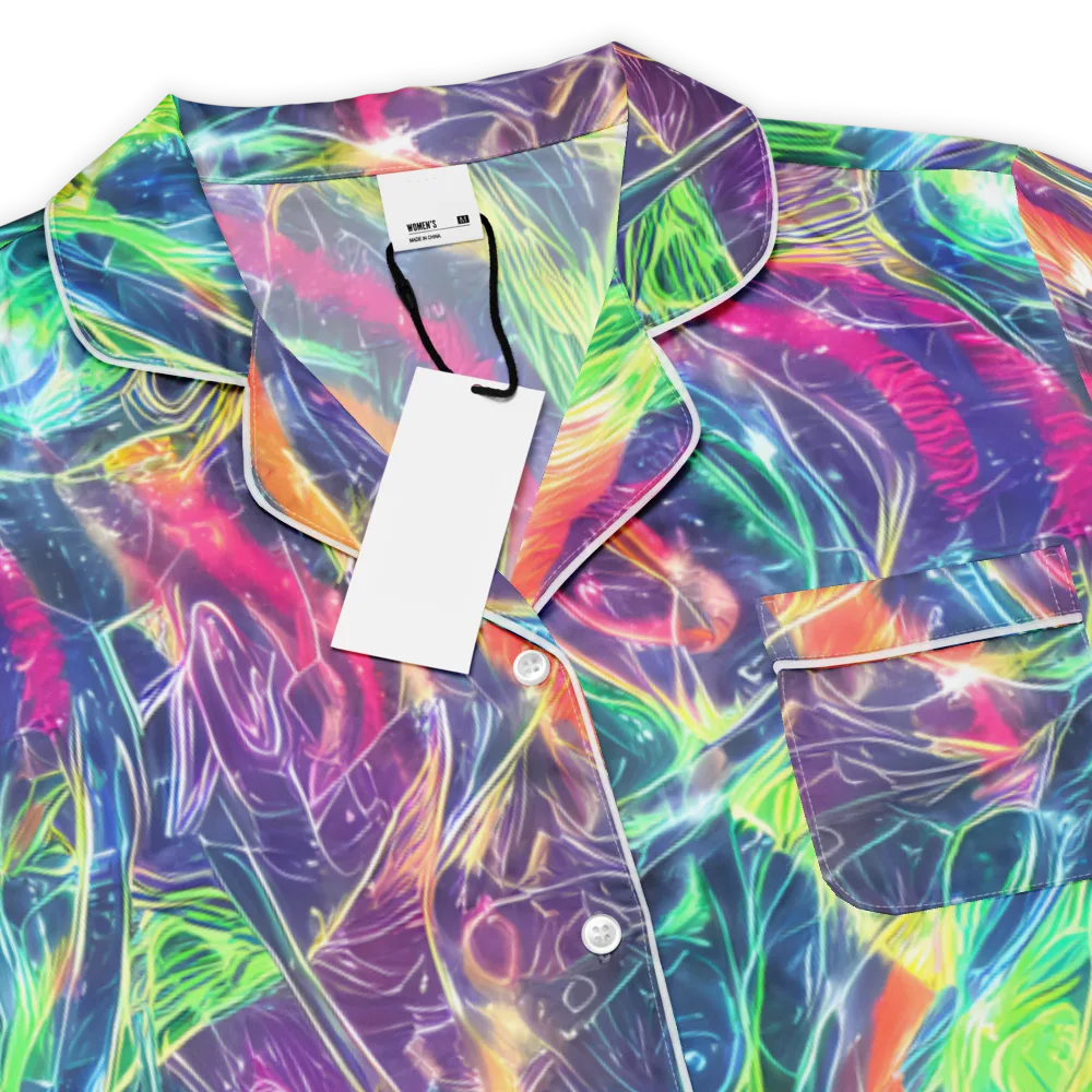Electric Chromatic Drift on Women's Short Sleeve Pajama Top — Product details