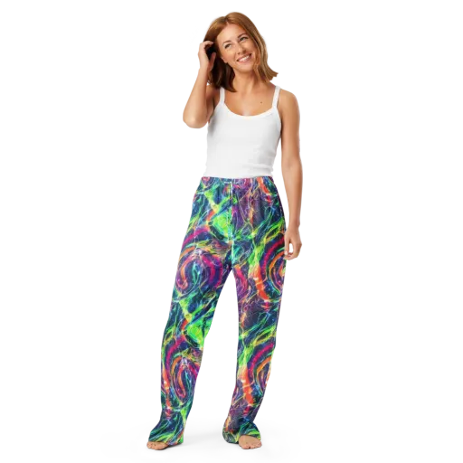 Electric Chromatic Drift on a Women's Pajama Pants
