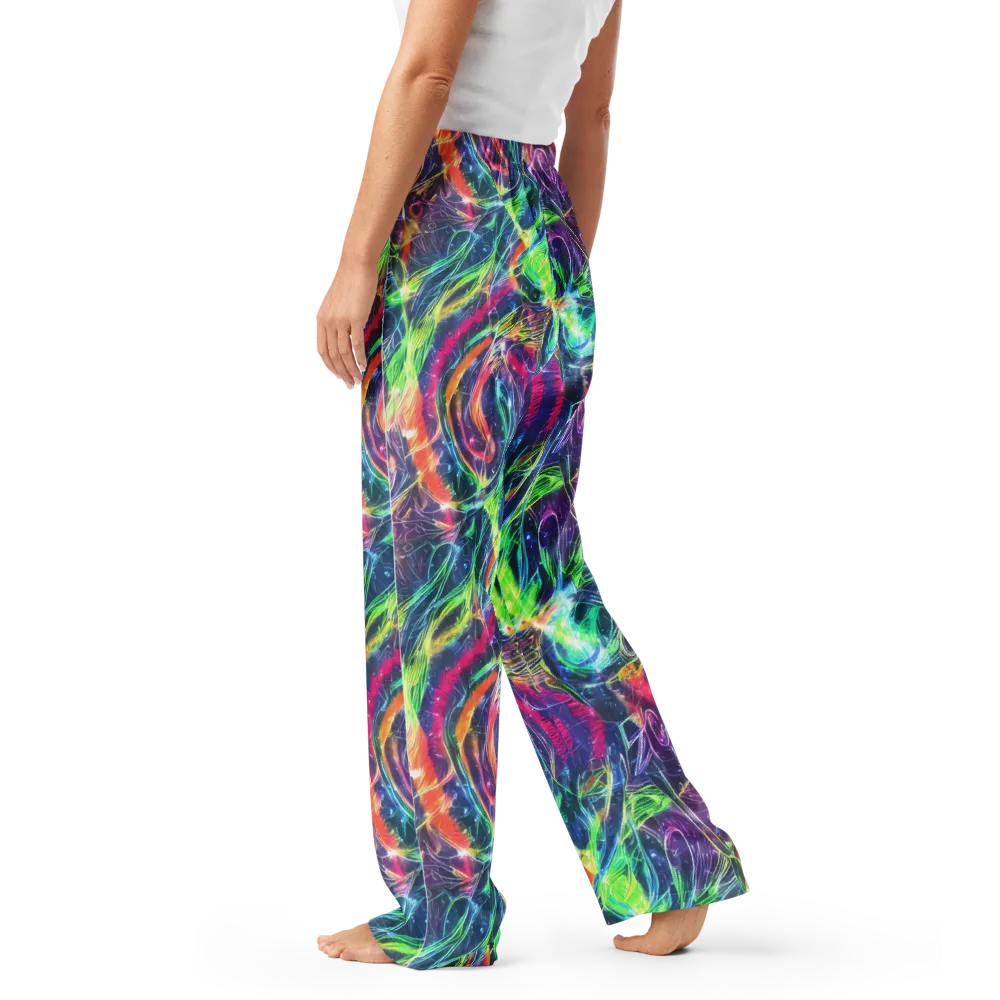Electric Chromatic Drift on Women's Pajama Pants — Left