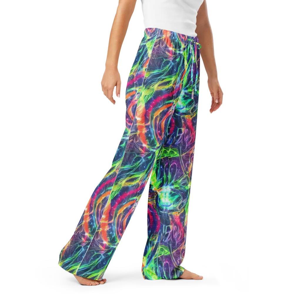 Electric Chromatic Drift on Women's Pajama Pants — Right Front