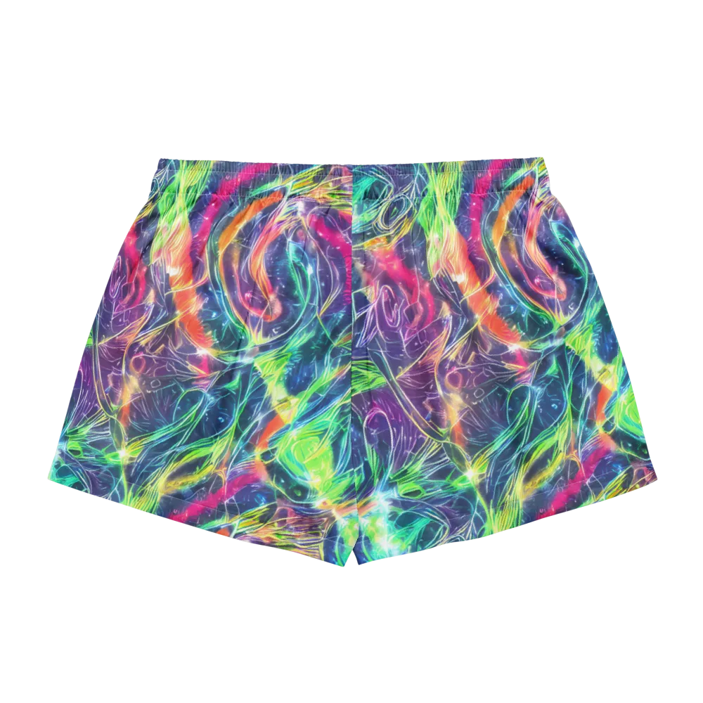 Electric Chromatic Drift on Women's Pajama Shorts — Back