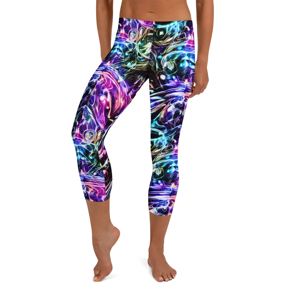 Cosmic Chrome on Capri Leggings — Front