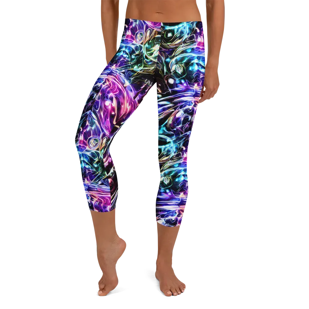 Cosmic Chrome on Capri Leggings — Front