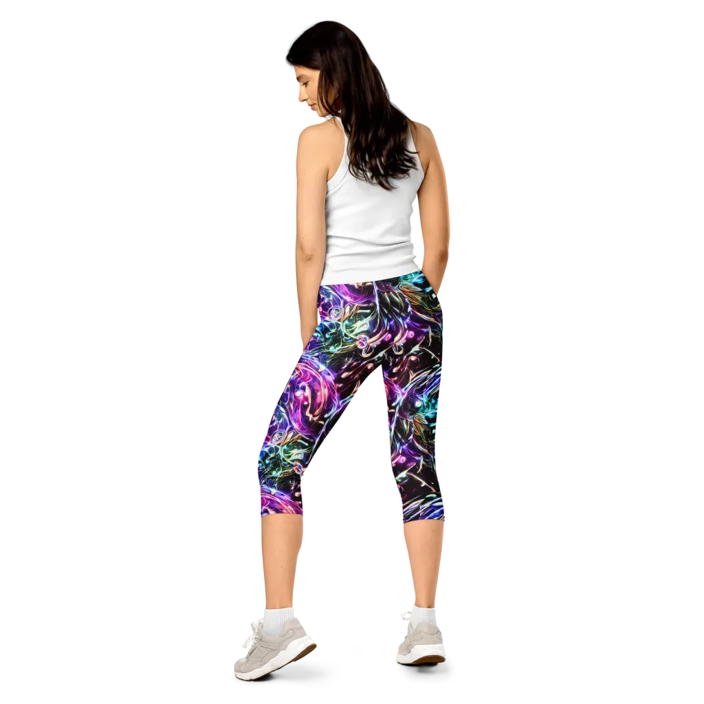 Cosmic Chrome on Capri Leggings — Back