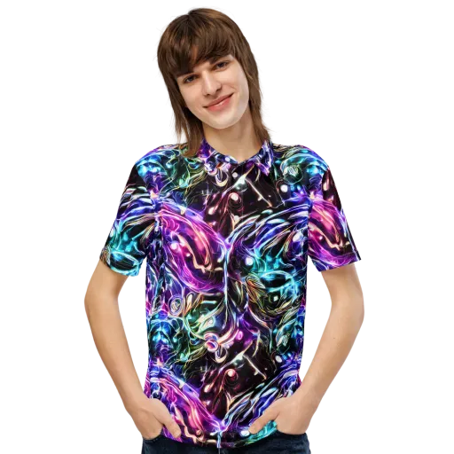 Cosmic Chrome on a Men's Slim Fit Polo Shirt