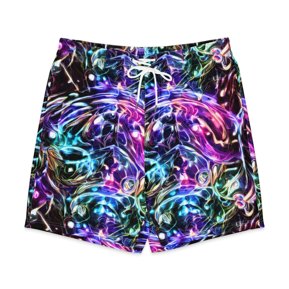 Cosmic Chrome on Men's Board Shorts — Front