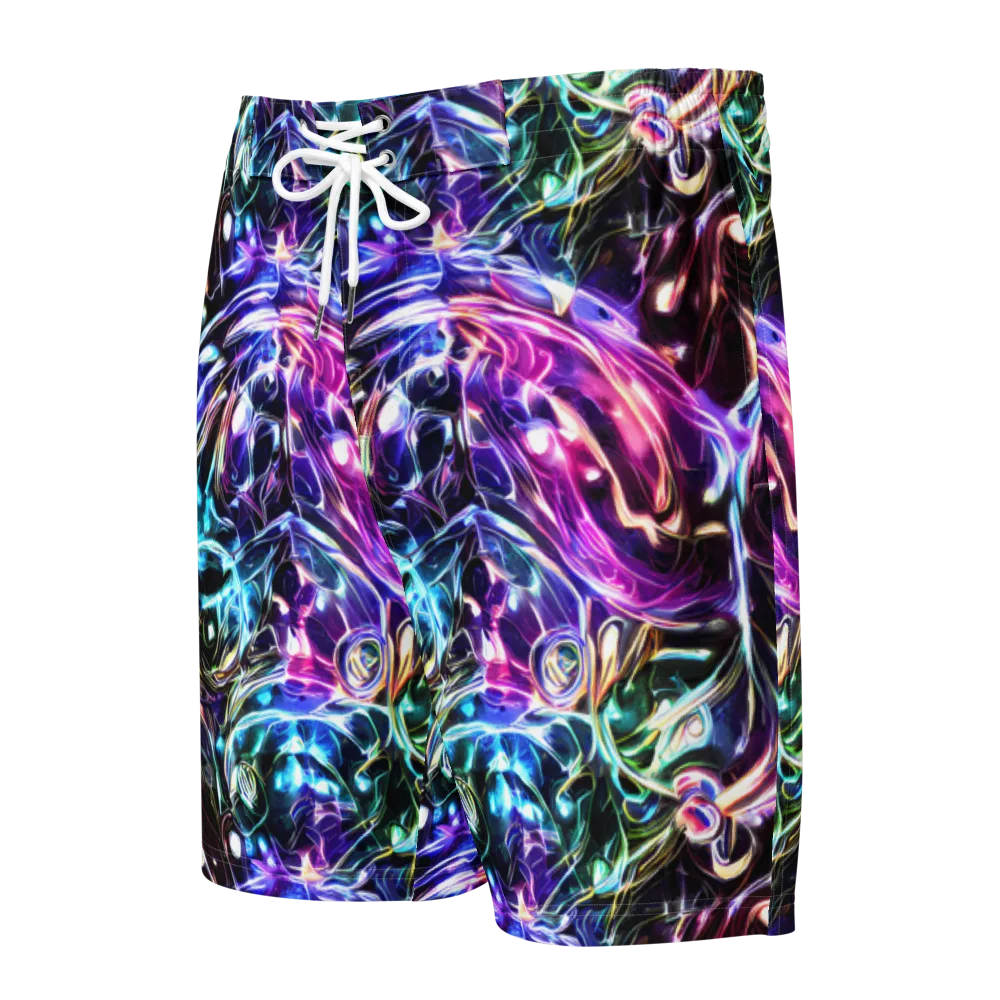 Cosmic Chrome on Men's Board Shorts — Front