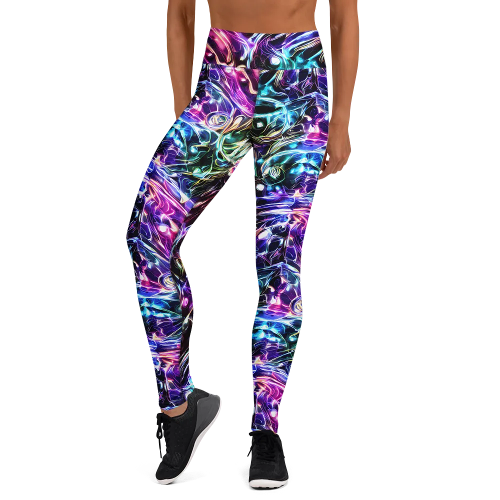 Cosmic Chrome on Yoga Leggings — Front