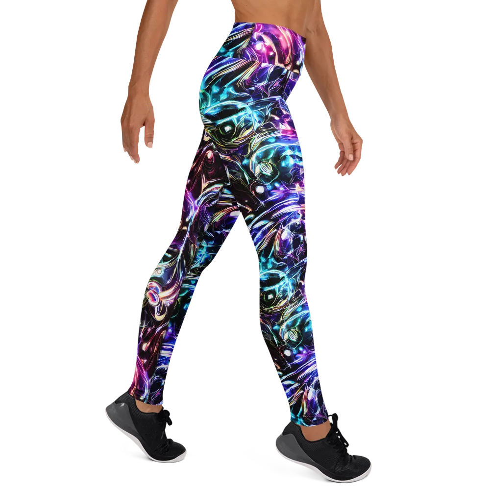 Cosmic Chrome on Yoga Leggings — Right
