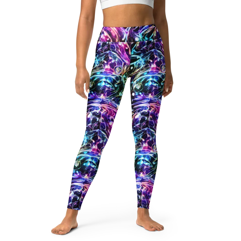 Cosmic Chrome on Yoga Leggings — Front