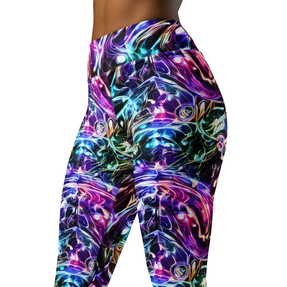 Cosmic Chrome on Yoga Leggings — Left Front