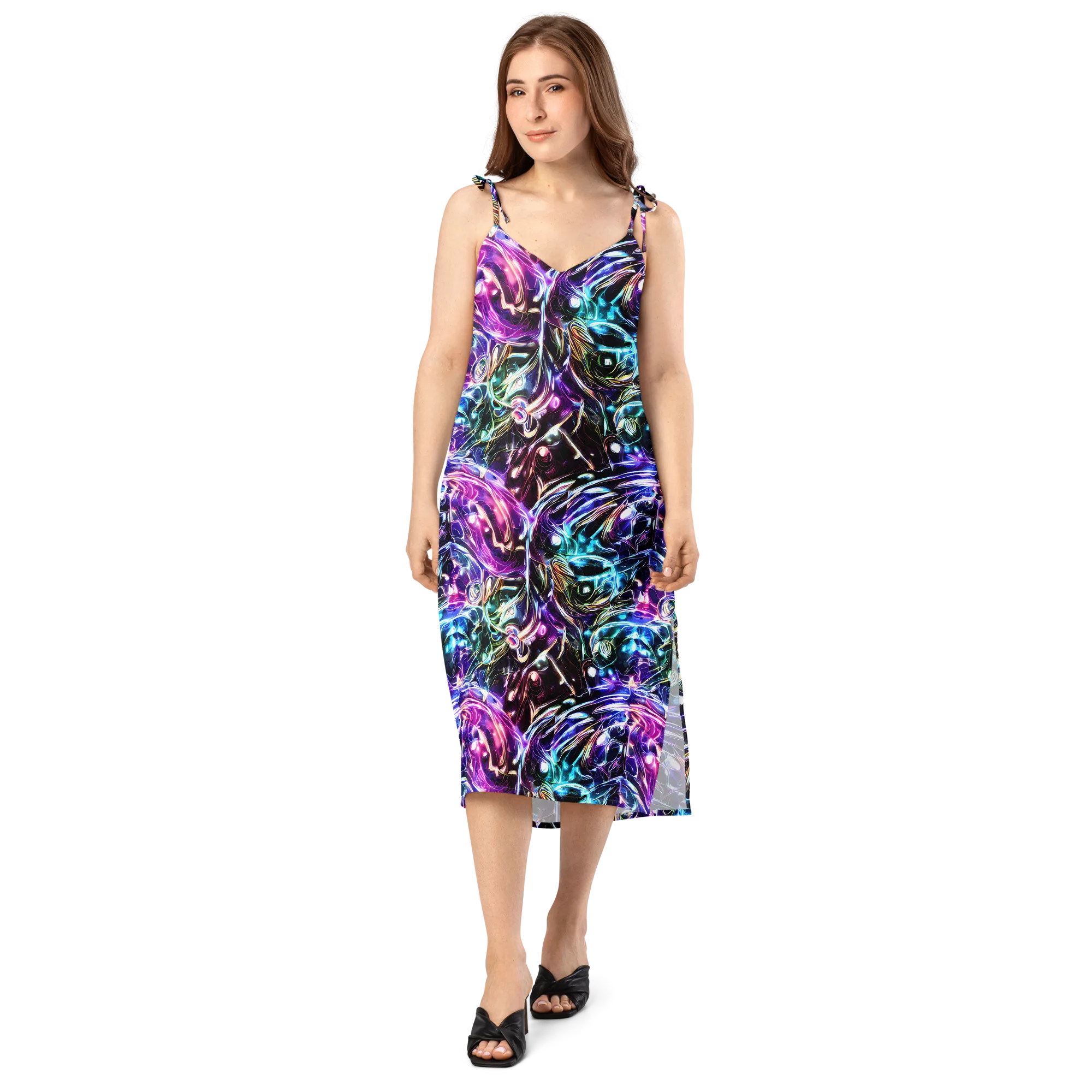 Cosmic Chrome on Slip Dress — Front