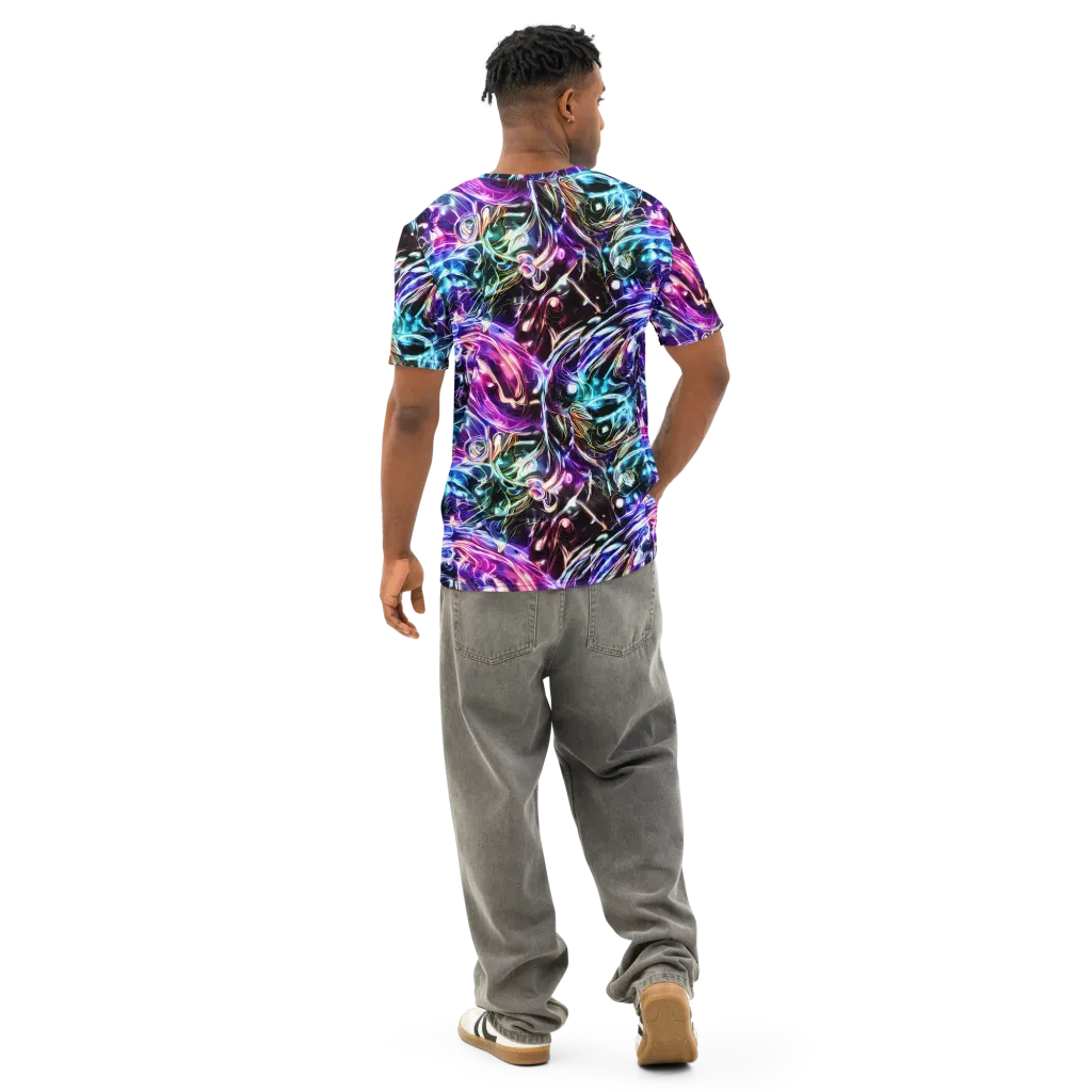 Cosmic Chrome on Men's Cotton Crew Neck T-Shirt — Back