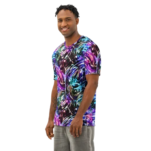 Cosmic Chrome on a Men's Cotton Crew Neck T-Shirt
