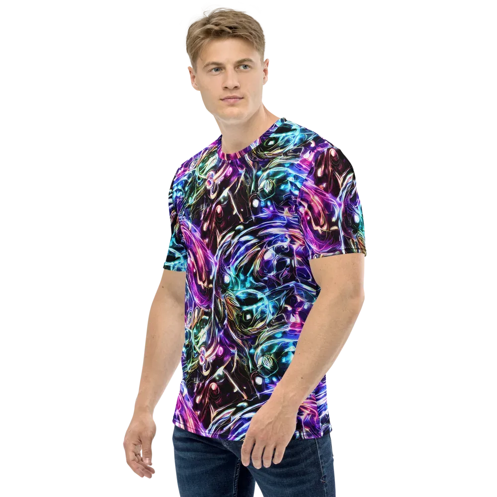 Cosmic Chrome on Men's Crew Neck T-Shirt — Left