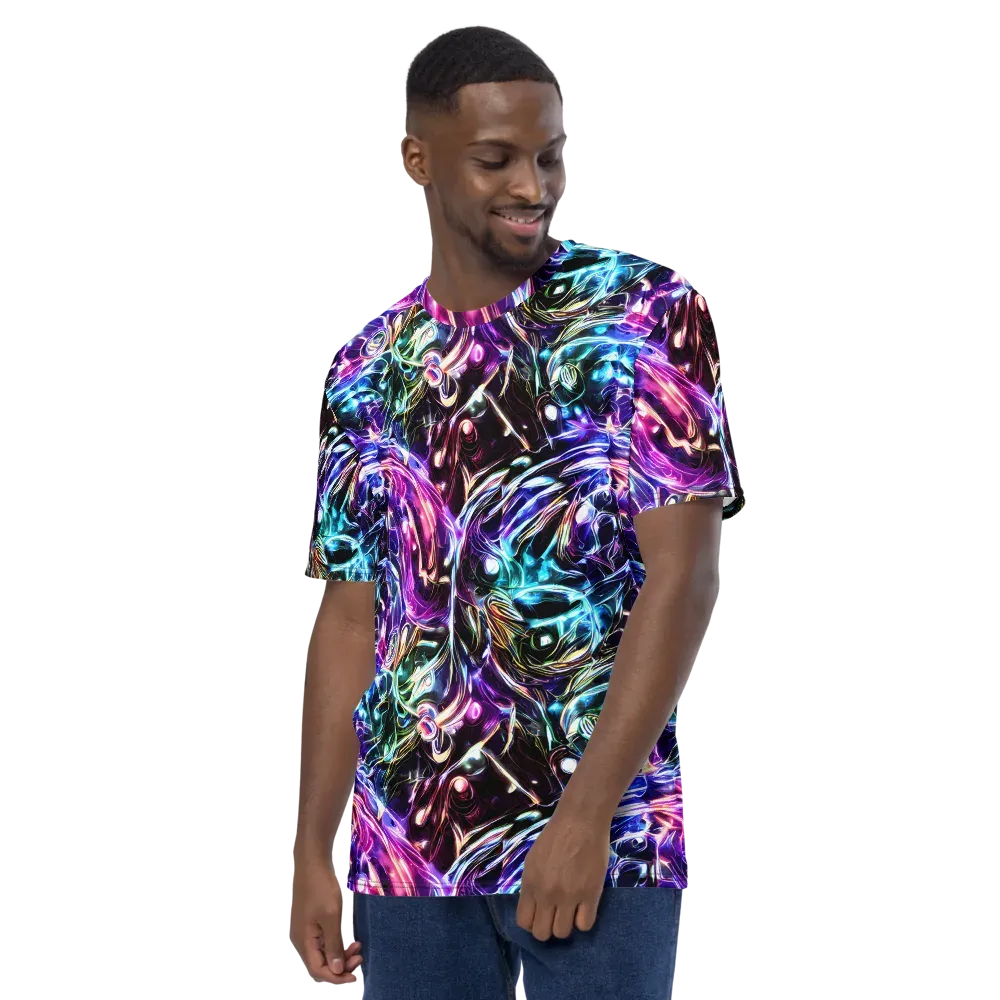 Cosmic Chrome on Men's Crew Neck T-Shirt — Left