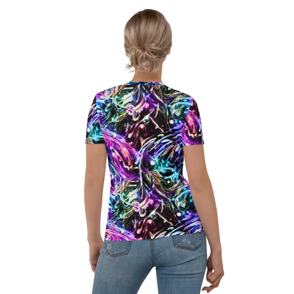 Cosmic Chrome on Women's Crew Neck T-Shirt — Back