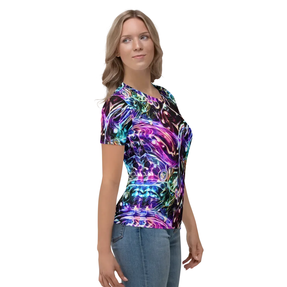 Cosmic Chrome on Women's Crew Neck T-Shirt — Right