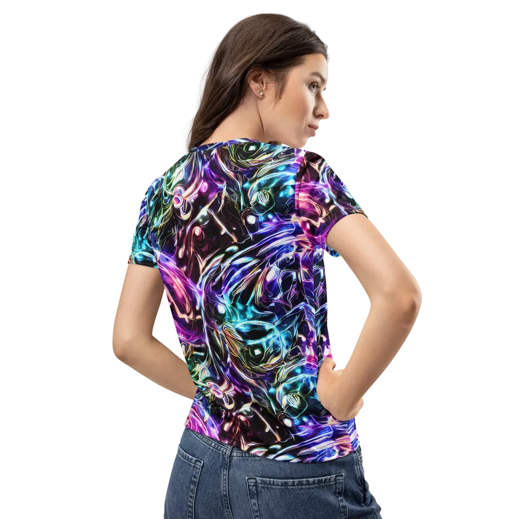 Cosmic Chrome on Women's Crew Neck T-Shirt — Back