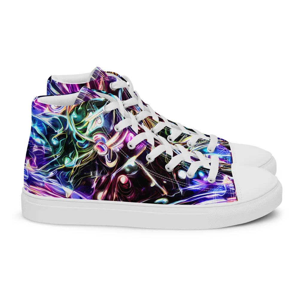 Cosmic Chrome on Women's High Top Canvas Shoes — Right