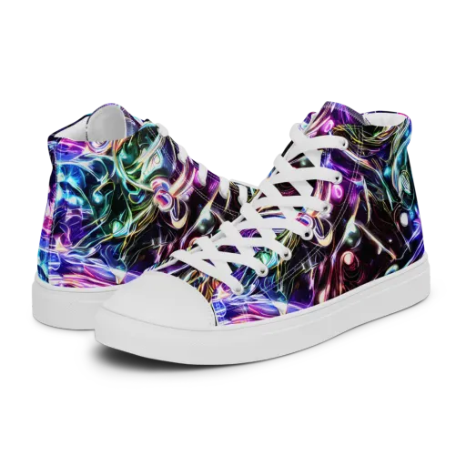 Cosmic Chrome on a Women's High Top Canvas Shoes