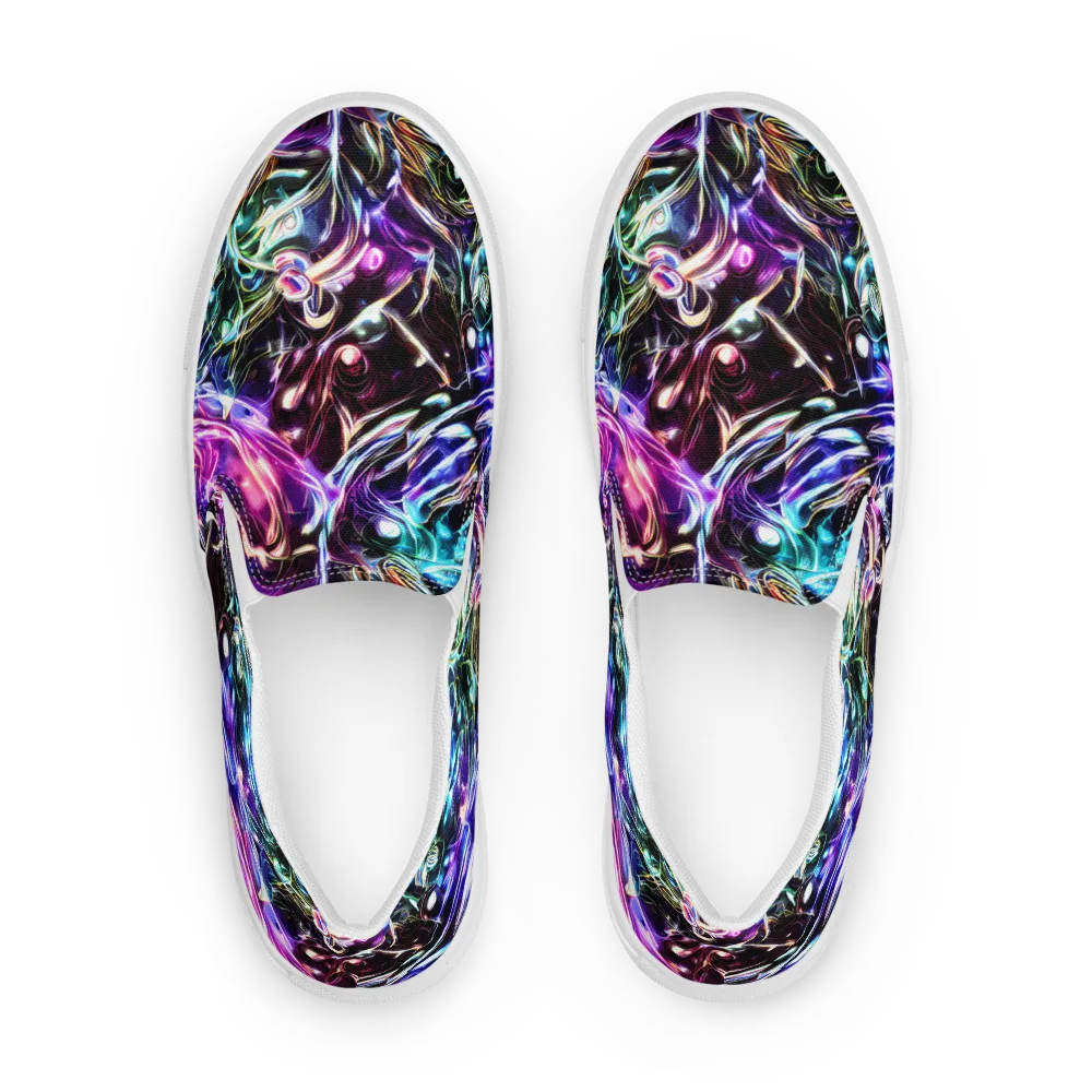 Cosmic Chrome on Men's Slip-On Canvas Shoes — Front