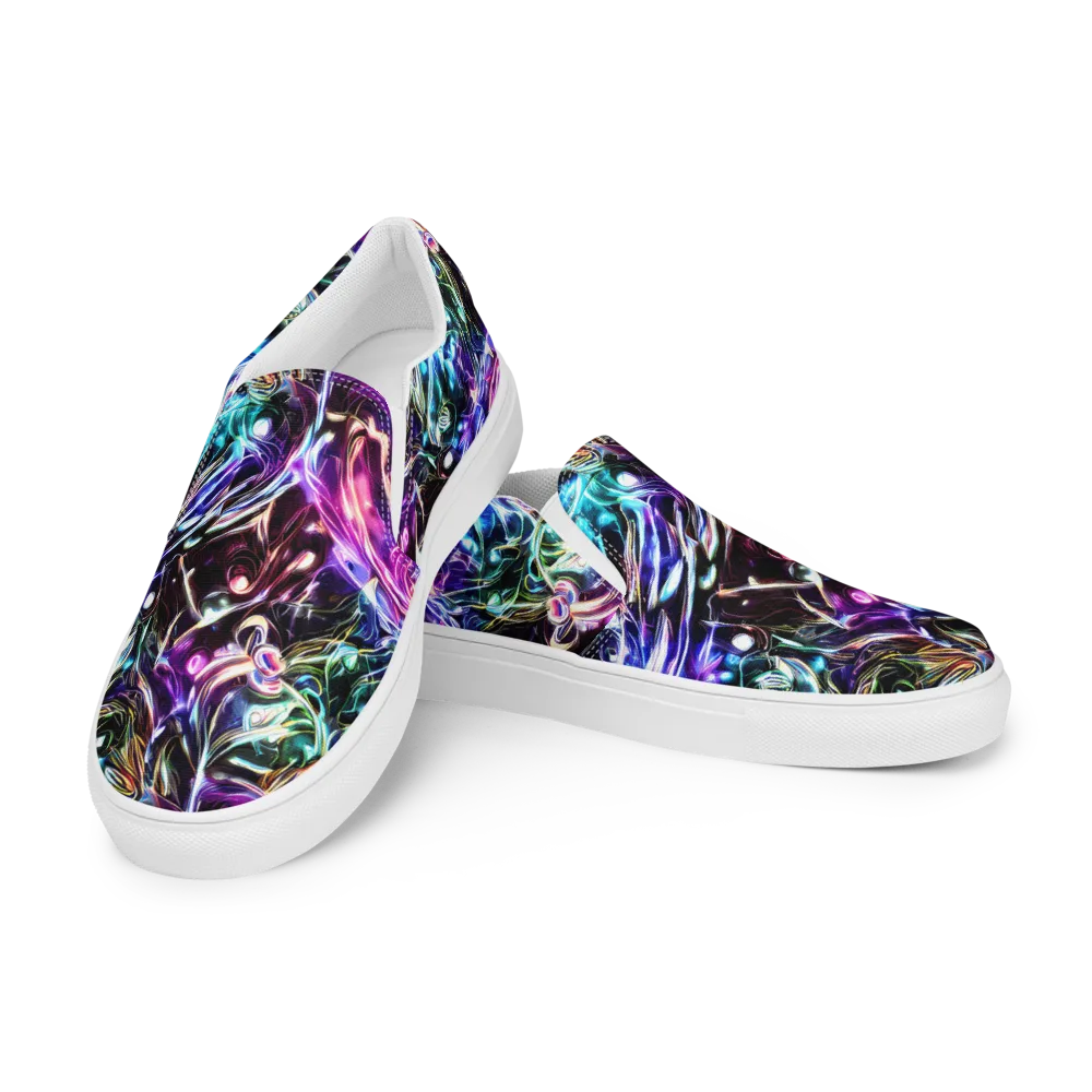 Cosmic Chrome on Men's Slip-On Canvas Shoes — Left Front