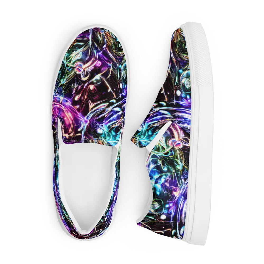 Cosmic Chrome on Men's Slip-On Canvas Shoes — Front