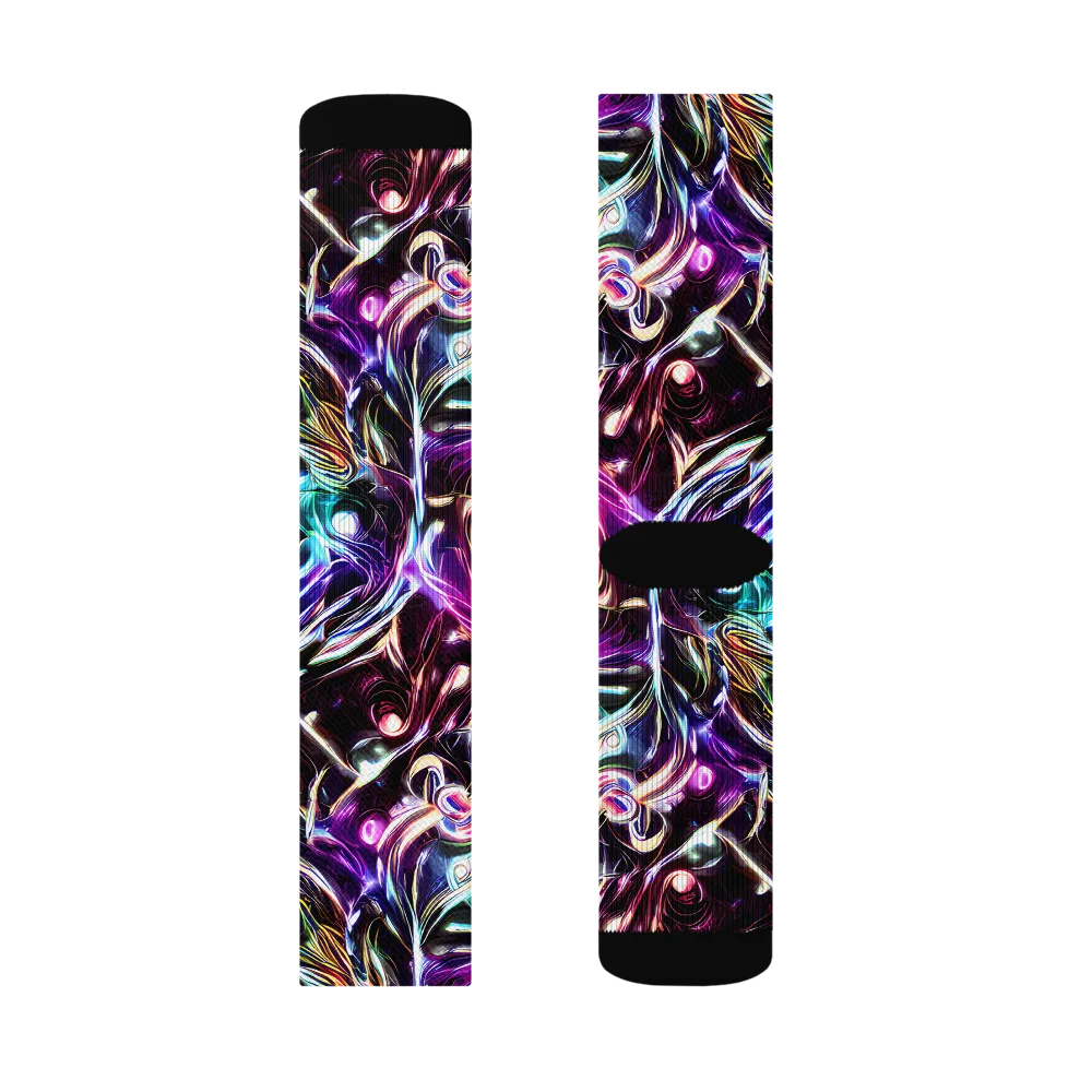 Cosmic Chrome on Socks — Left Sock