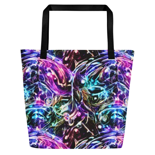 Cosmic Chrome on a Large Tote Bag W/ Pocket
