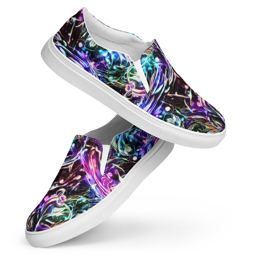 Cosmic Chrome on Women's Slip-On Canvas Shoes — Front
