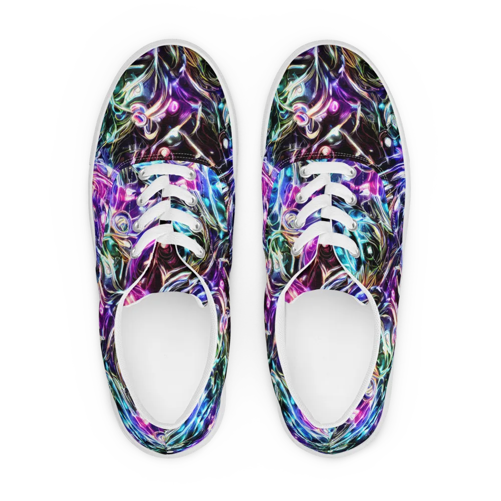 Cosmic Chrome on Men's Lace-Up Canvas Shoes — Front