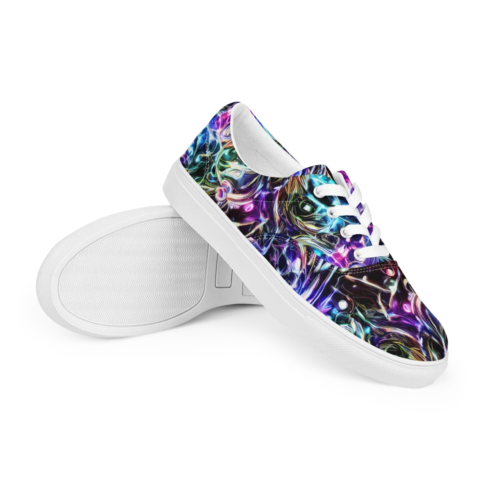 Cosmic Chrome on Men's Lace-Up Canvas Shoes — Right Front
