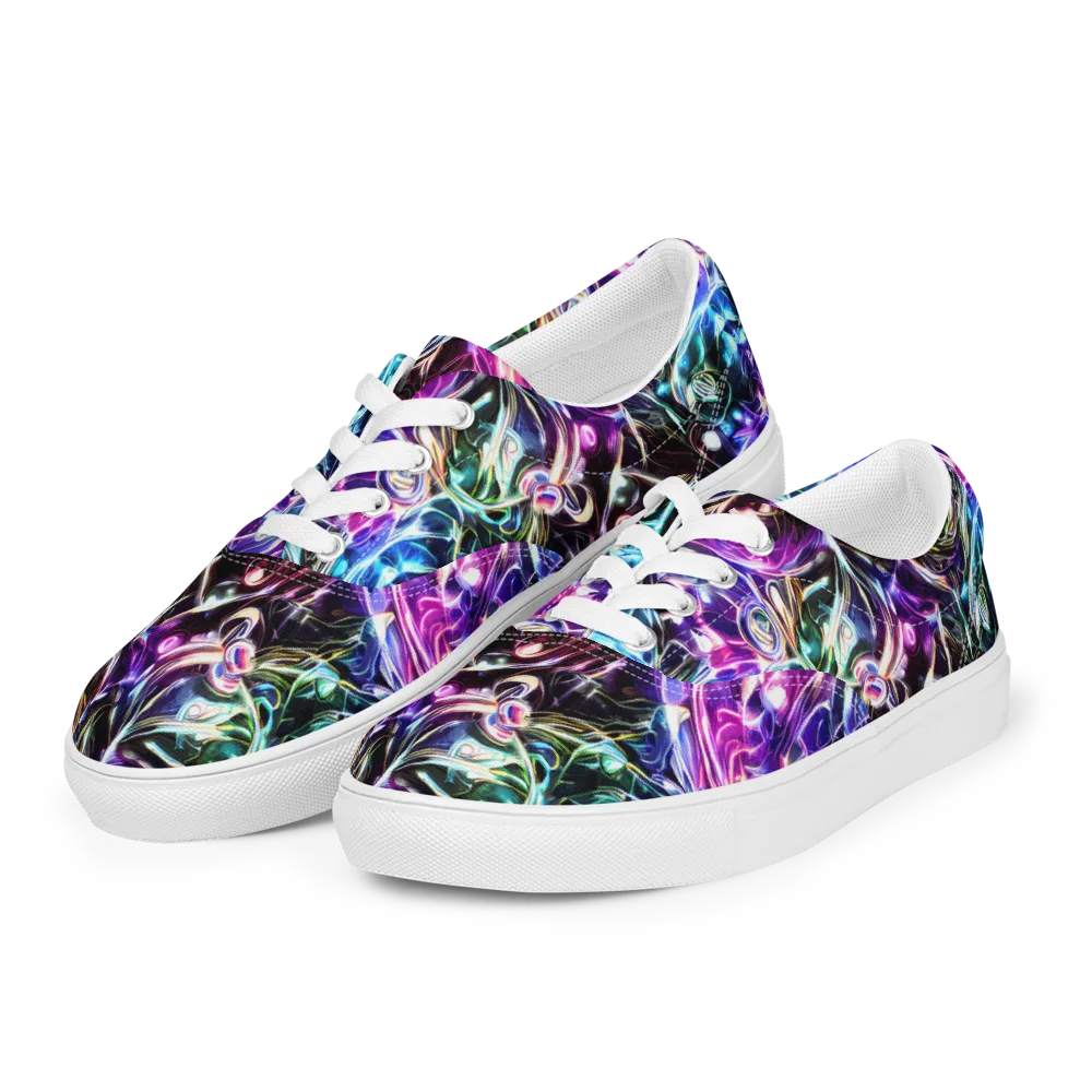 Cosmic Chrome on Men's Lace-Up Canvas Shoes — Left Front
