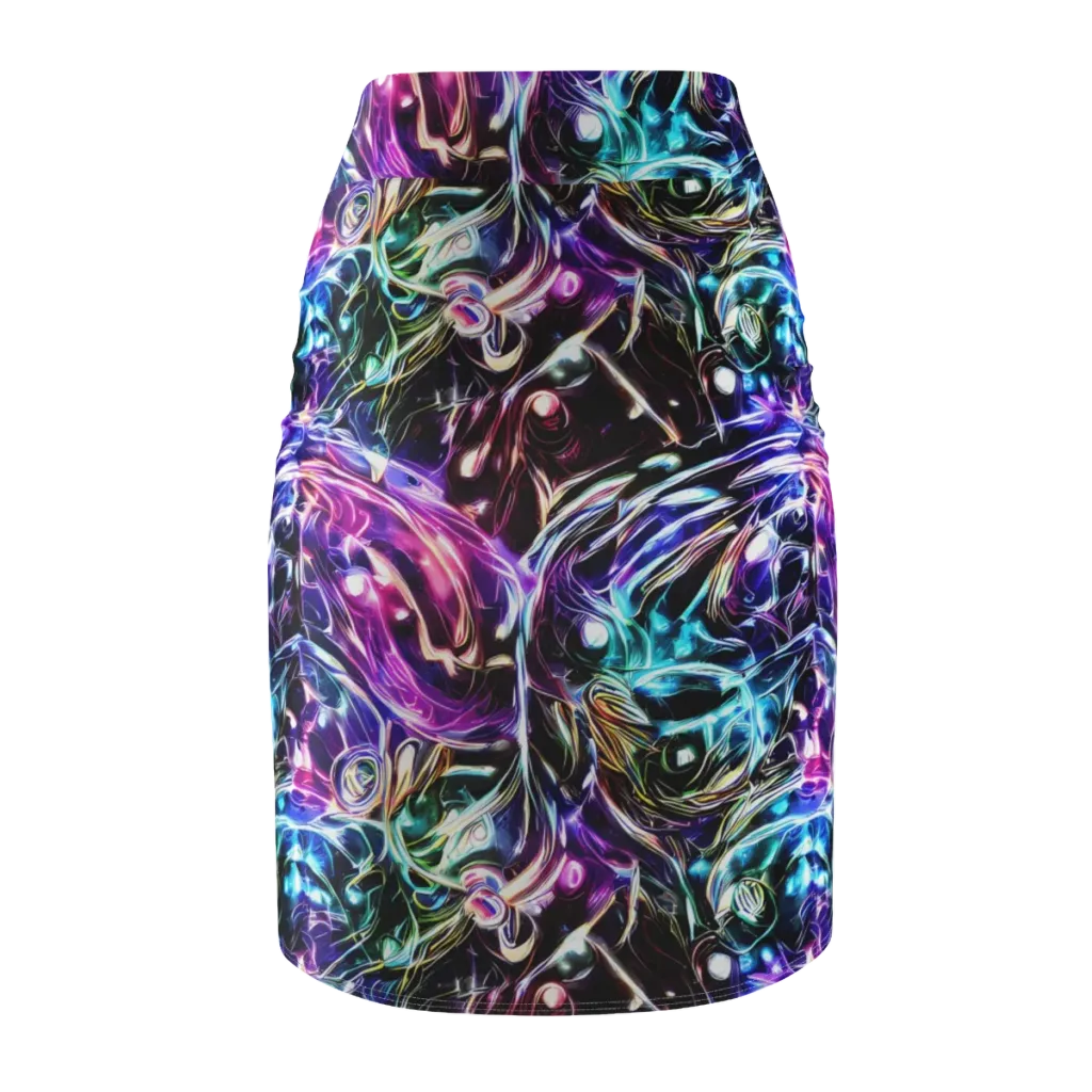 Cosmic Chrome on Pencil Skirt — Back