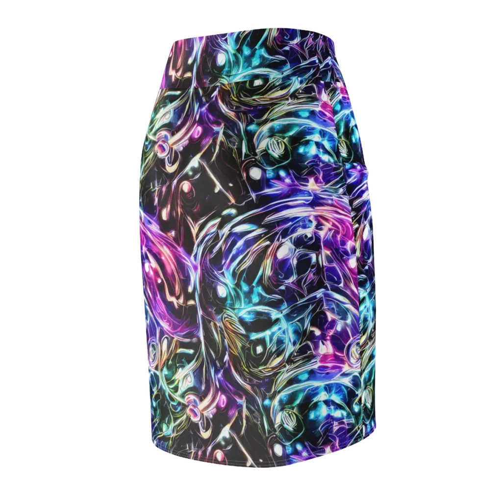 Cosmic Chrome on Pencil Skirt — Back Side