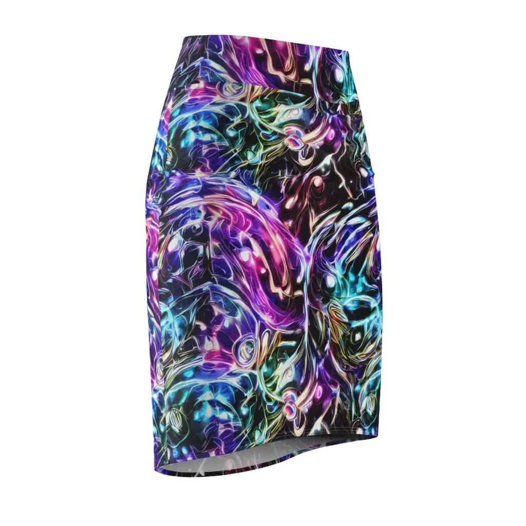 Cosmic Chrome on Pencil Skirt — Front Side