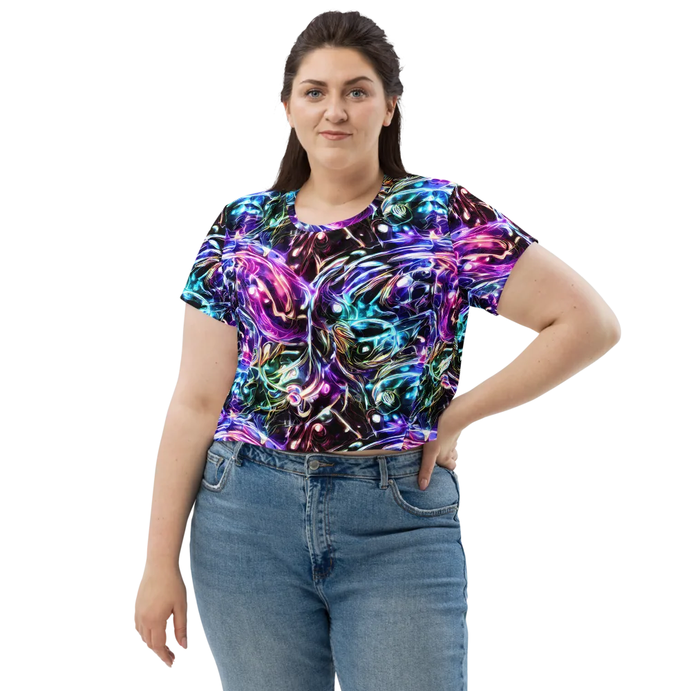 Cosmic Chrome on Crop Tee — Front