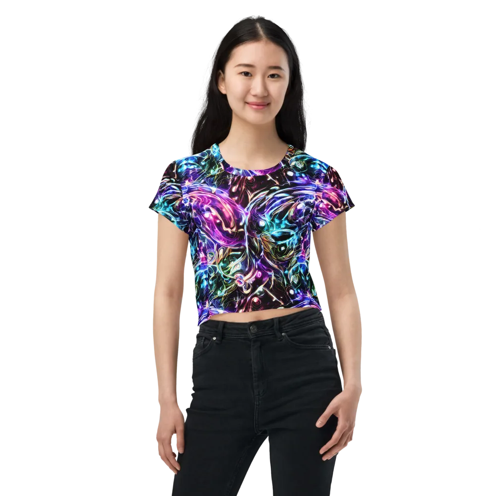 Cosmic Chrome on Crop Tee — Front