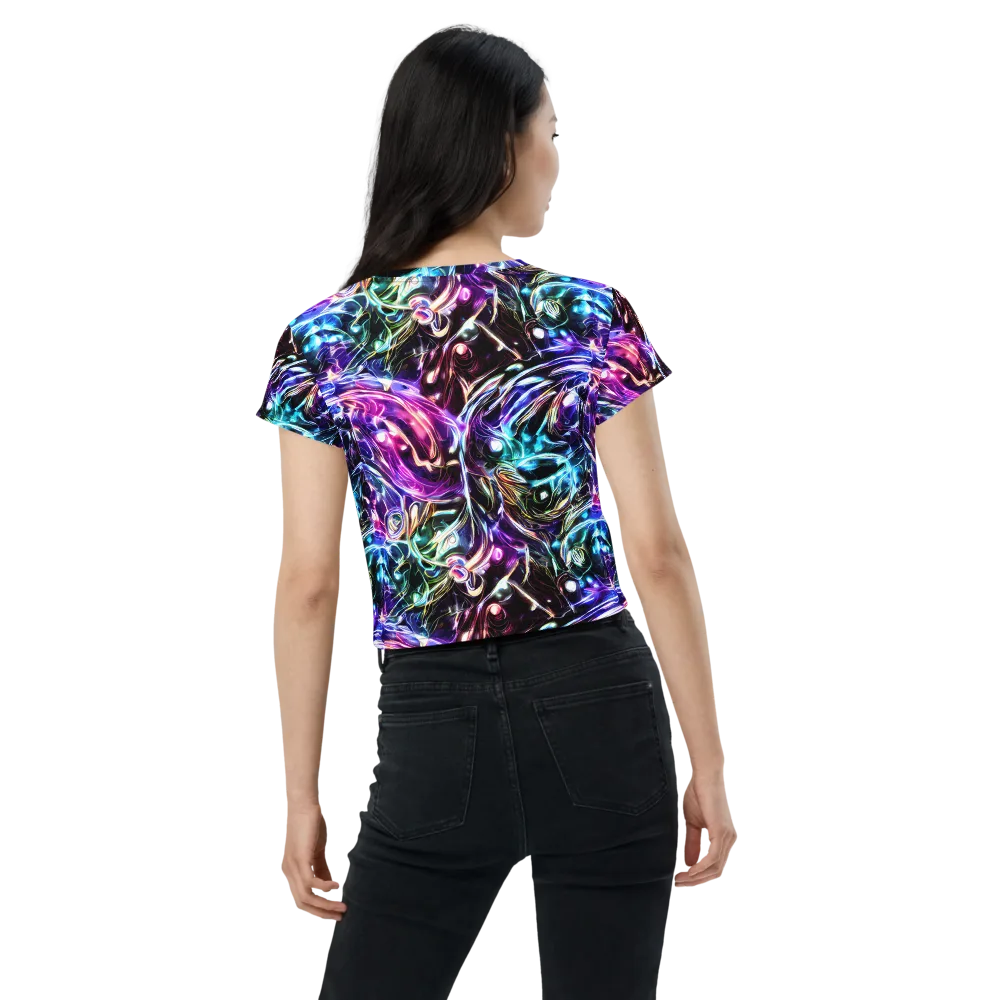 Cosmic Chrome on Crop Tee — Back