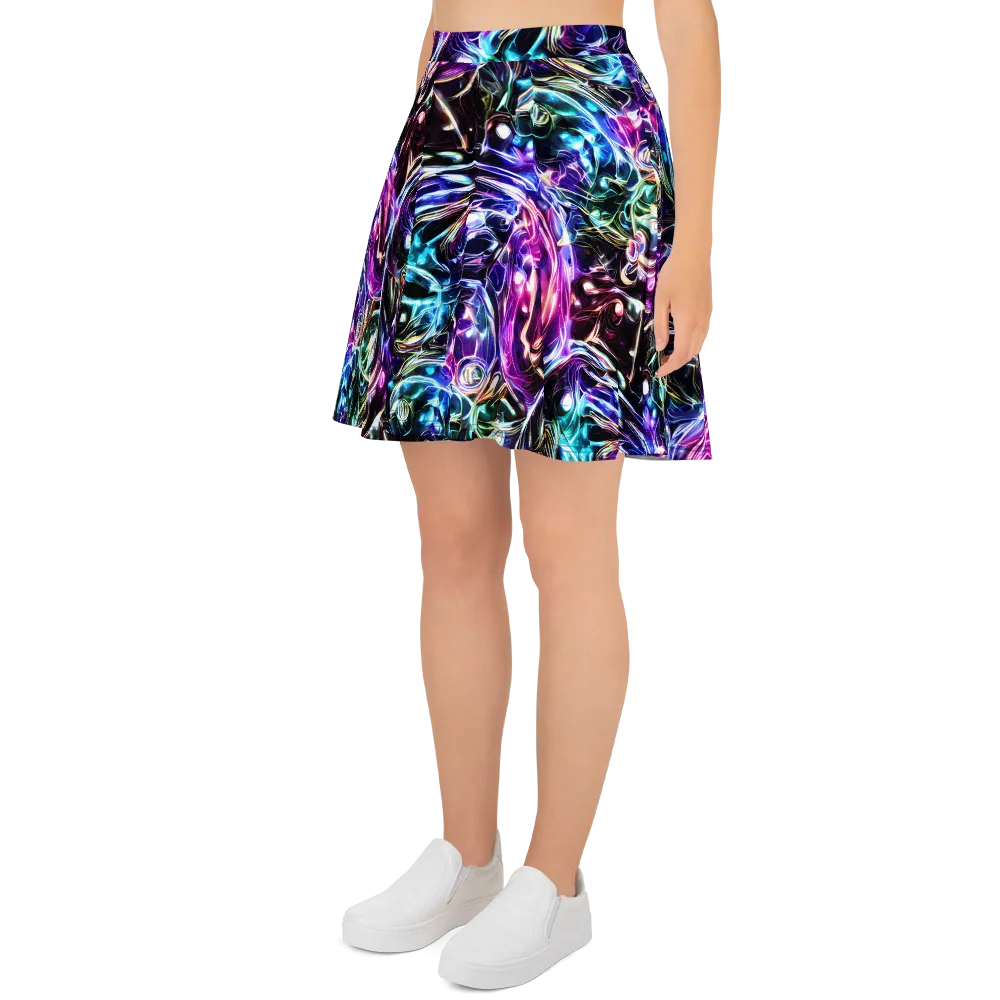 Cosmic Chrome on Skater Skirt — Left