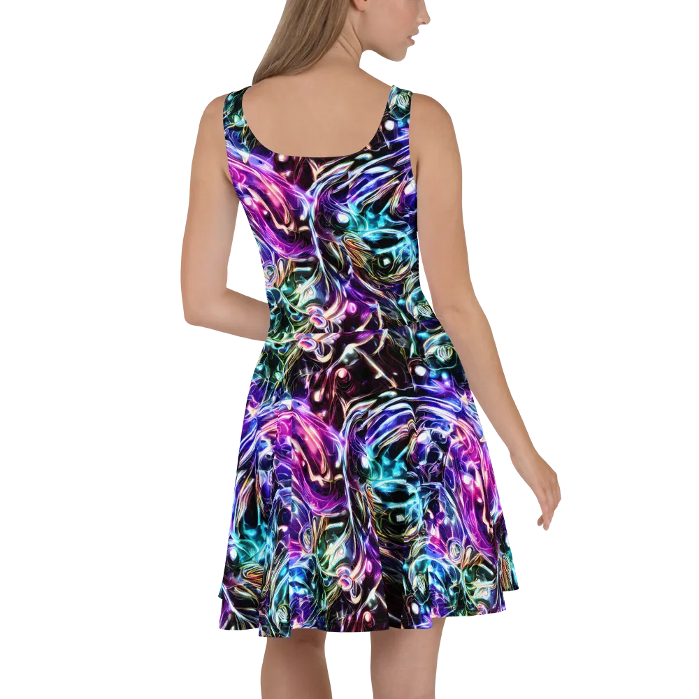 Cosmic Chrome on Skater Dress — Back