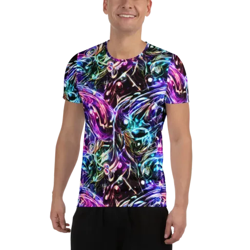Cosmic Chrome on a Men's Athletic T-Shirt