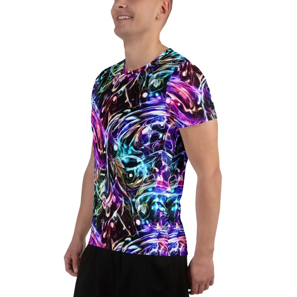 Cosmic Chrome on Men's Athletic T-Shirt — Left