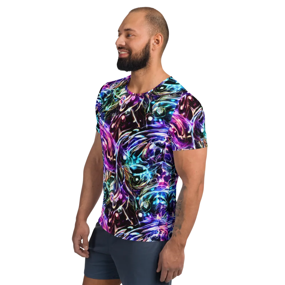 Cosmic Chrome on Men's Athletic T-Shirt — Left