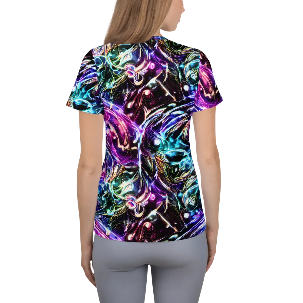 Cosmic Chrome on Women's Athletic T-Shirt — Back