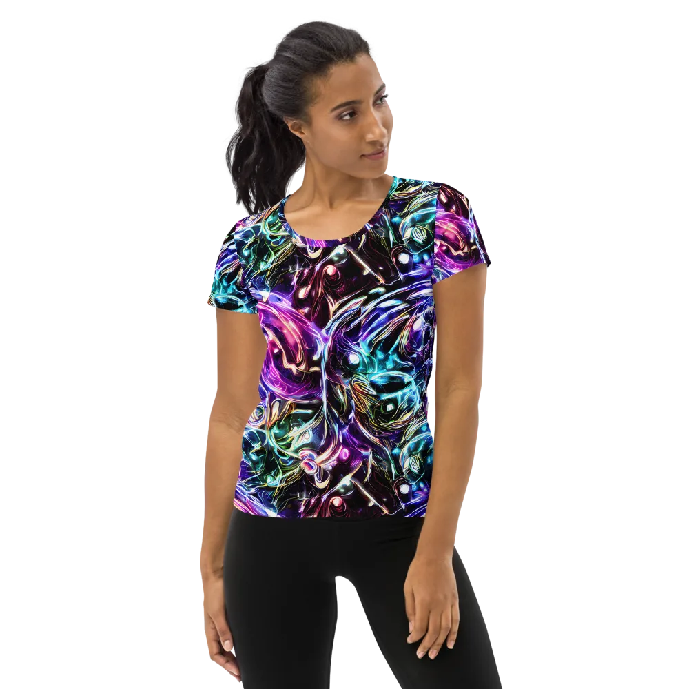 Cosmic Chrome on Women's Athletic T-Shirt — Front