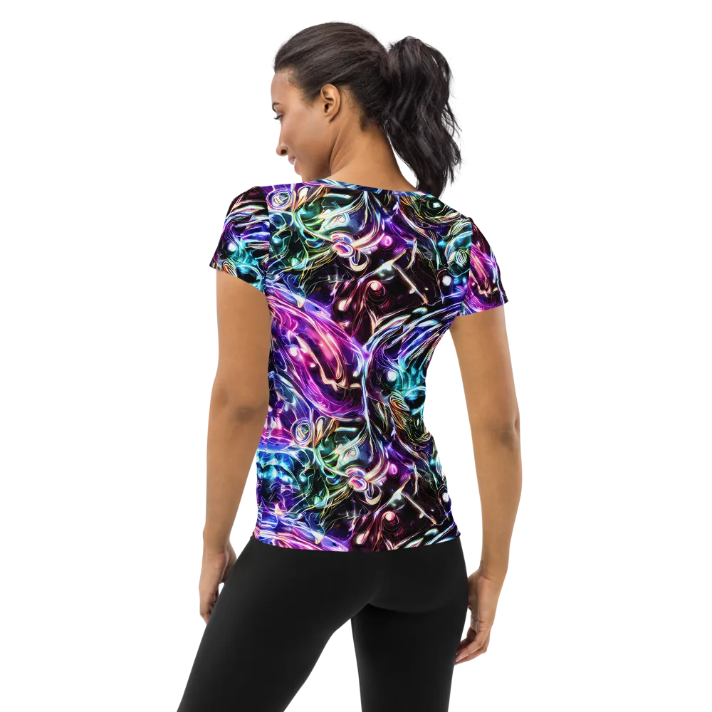 Cosmic Chrome on Women's Athletic T-Shirt — Back