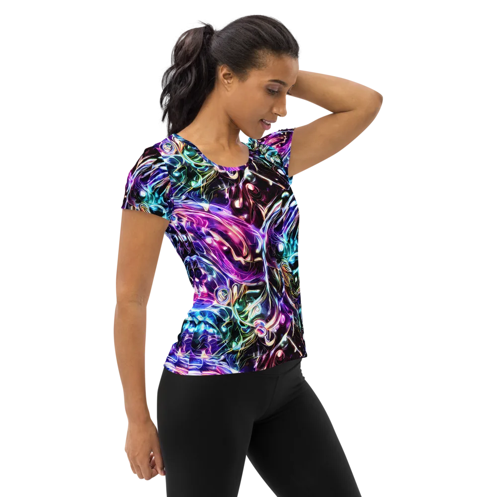 Cosmic Chrome on Women's Athletic T-Shirt — Right